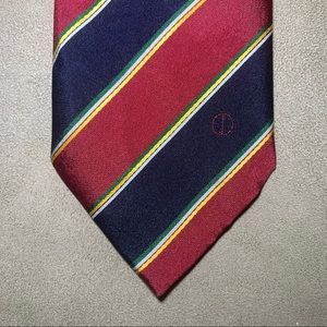 Dunhill London Red Striped Tie Made in Italy 100% Silk